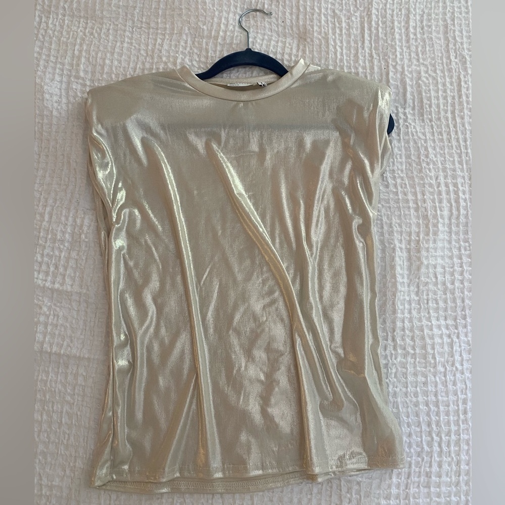 ASOS Gold Blouse w/ shoulder pads!